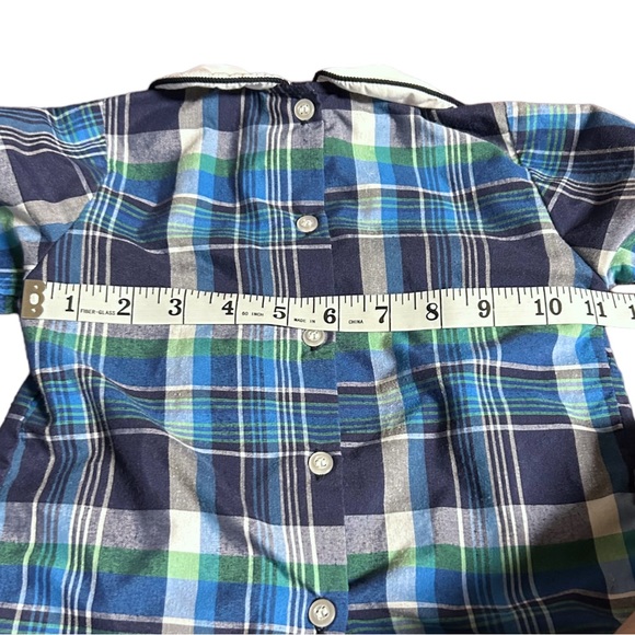 The Bubble Bee plaid Peter Pan top size 24 Mo - Picture 7 of 7